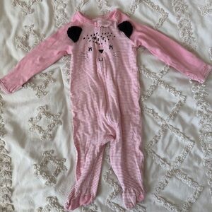 Pink Striped Kids One Piece